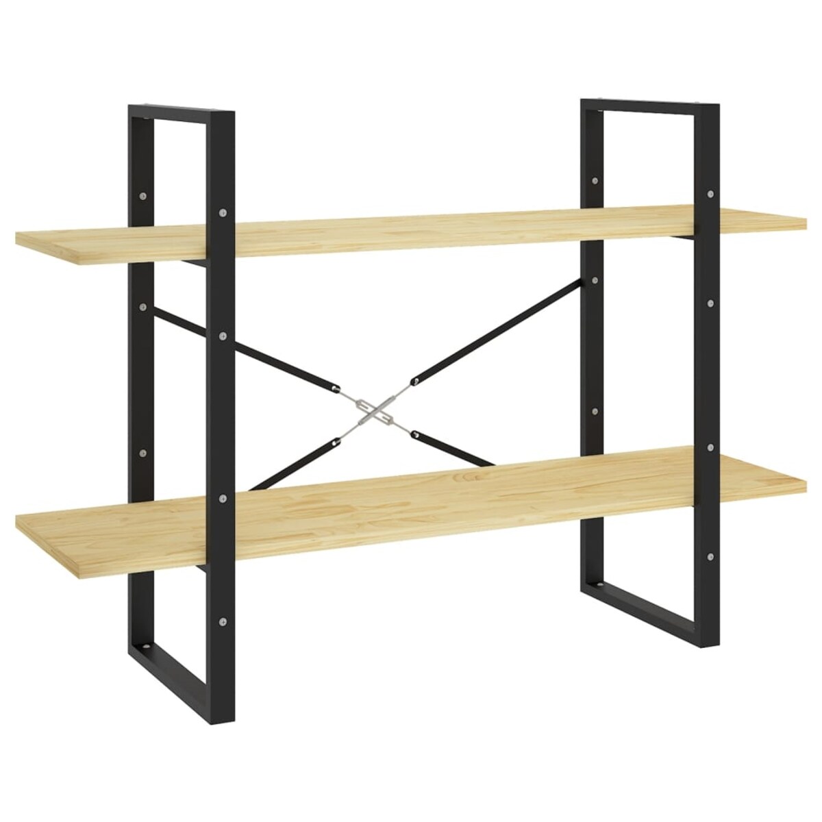 vidaXL 2-poziomowy regał na książki, 100x30x70 cm, lite drewno sosnowe