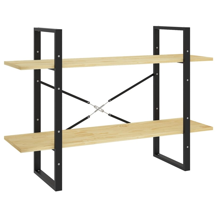 vidaXL 2-poziomowy regał na książki, 100x30x70 cm, lite drewno sosnowe