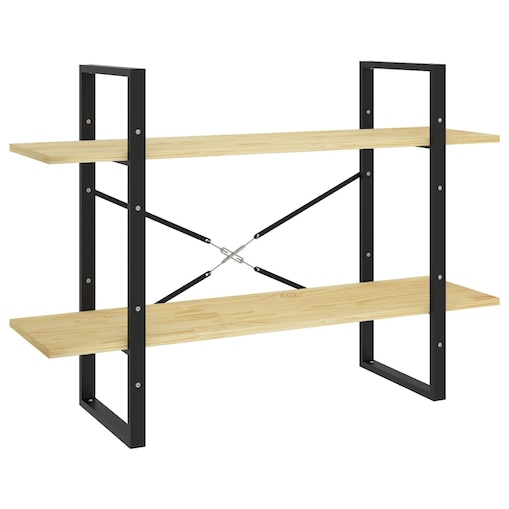 vidaXL 2-poziomowy regał na książki, 100x30x70 cm, lite drewno sosnowe