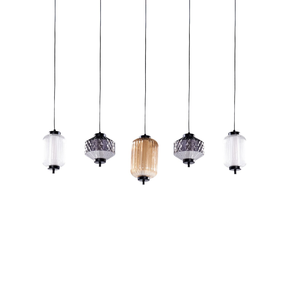 Lampa wisząca ledowa szklana 5-punktowa wielokolorowa SULLANE