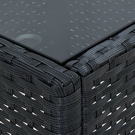 vidaXL Stolik ogrodowy, czarny, 75x40x37 cm, rattan PE