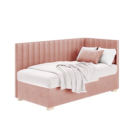 Mesonica Łóżko Snugi, linie różowe, 90x200, Prawostronne