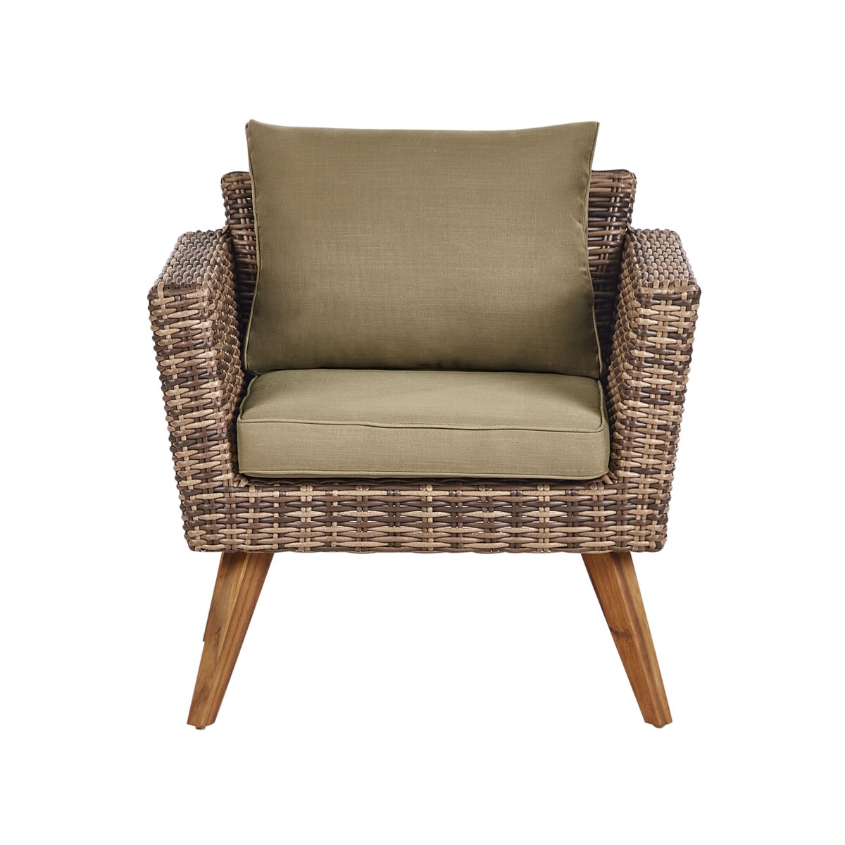 Zestaw ogrodowy ze stolikiem dla 4 osób VITTORIA Technorattan Oliwkowy