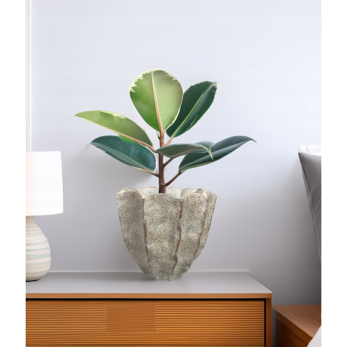 DONICZKA BETONOWA 20cm duża osłonka donica na kwiaty wrzosy bonsai parapet