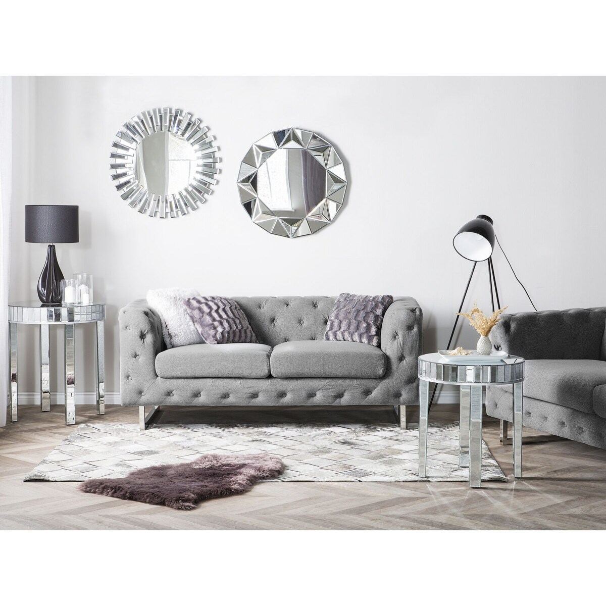 Sofa 2-osobowa szara VISSLAND