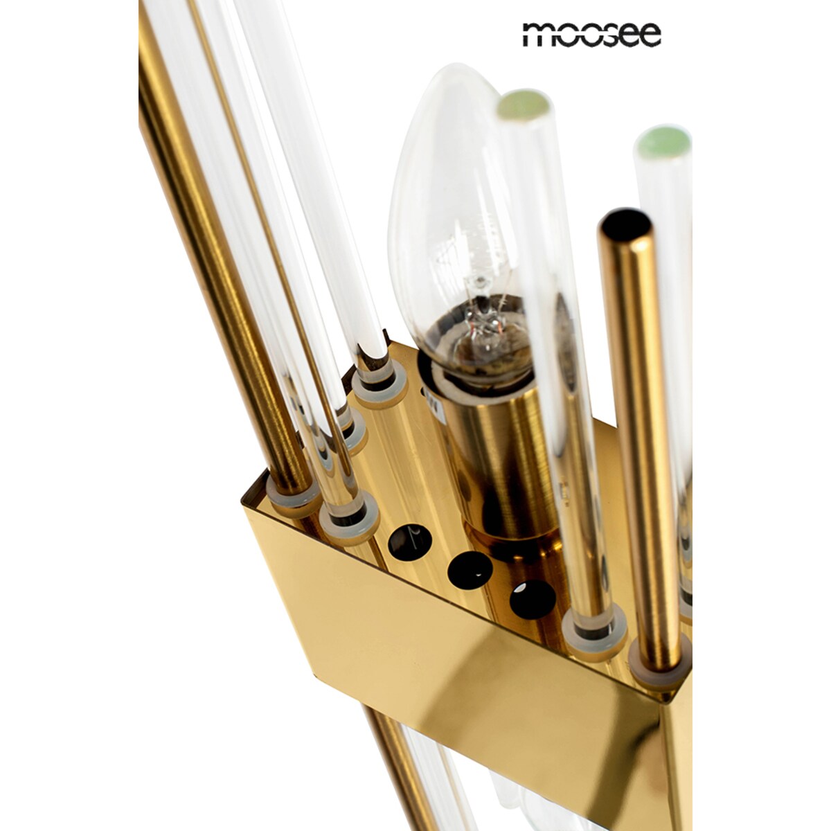 Kinkiet ścienny Slant MSE010100291 Moosee do sypialni glamour złoty przezroczysty