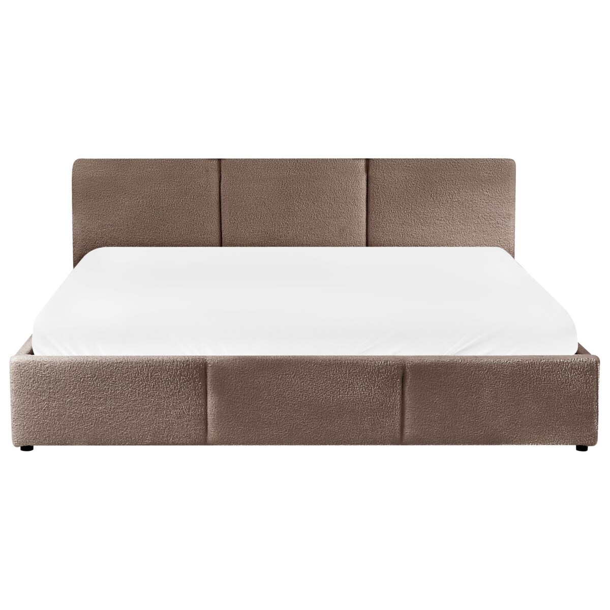 Łóżko z pojemnikiem Boucle BOUSSE 180 x 200 cm Beżowoszary