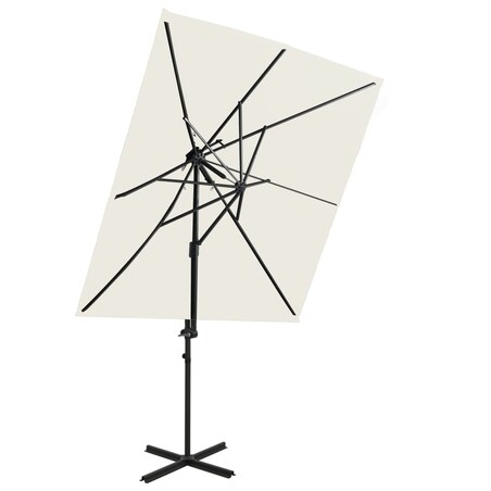 vidaXL Parasol wiszący z podwójną czaszą, 250x250 cm, piaskowy
