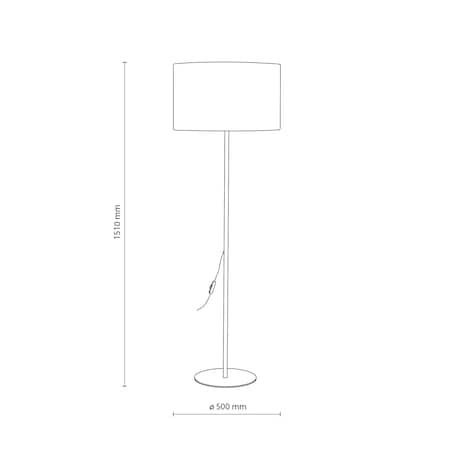 Lampa Stojąca Tk Lighting Dalum Granatowa Podłogowa 1Xe27 Abażur 50Cm, Wysokość 151Cm