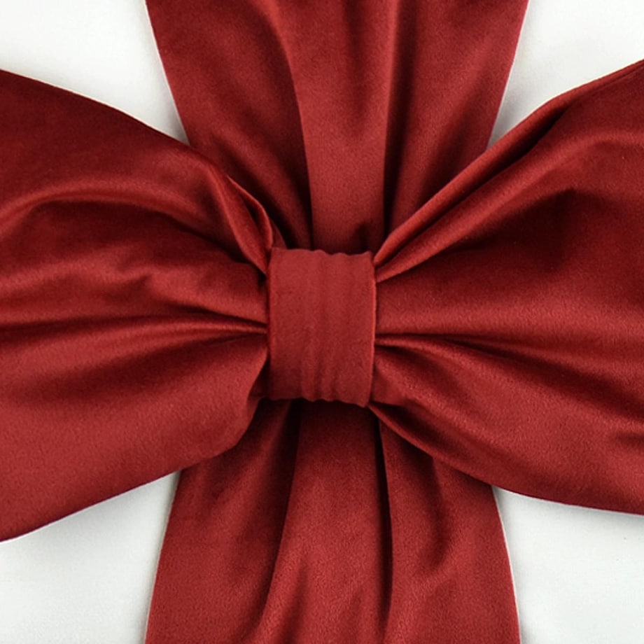 Poduszka VELVET VE2231 | Czerwona kokarda 40 x 40 cm