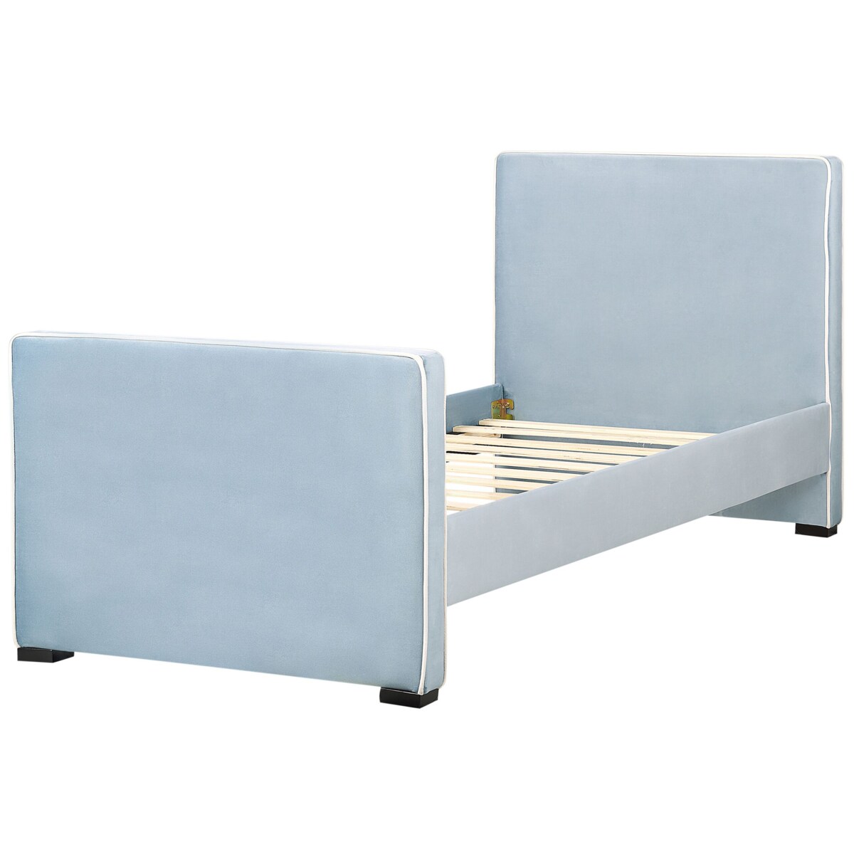 Łóżko welurowe 90 x 200 cm niebieskie TEENIE
