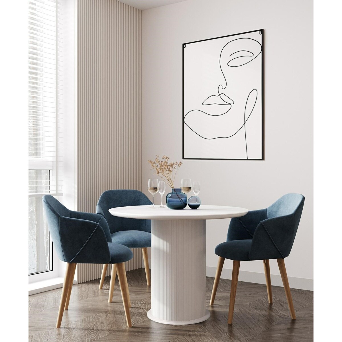 Stół okrągły 100cm biały Lamello