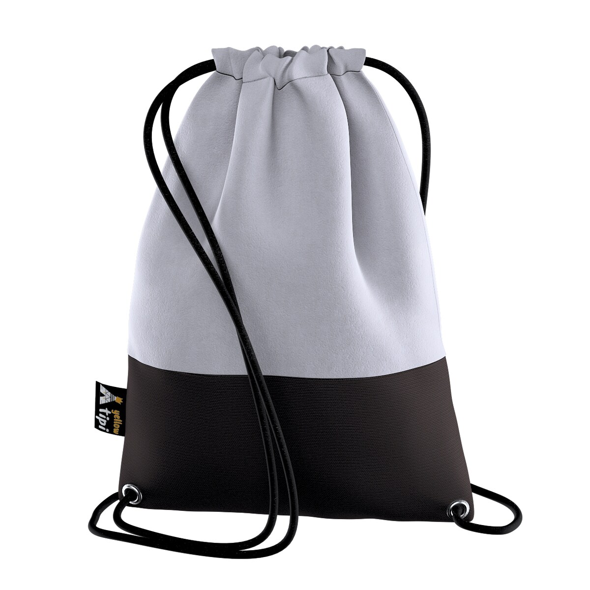 Worek plecak Kiddy Velvet, srebrzysty szary, 28x40cm, Posh Velvet