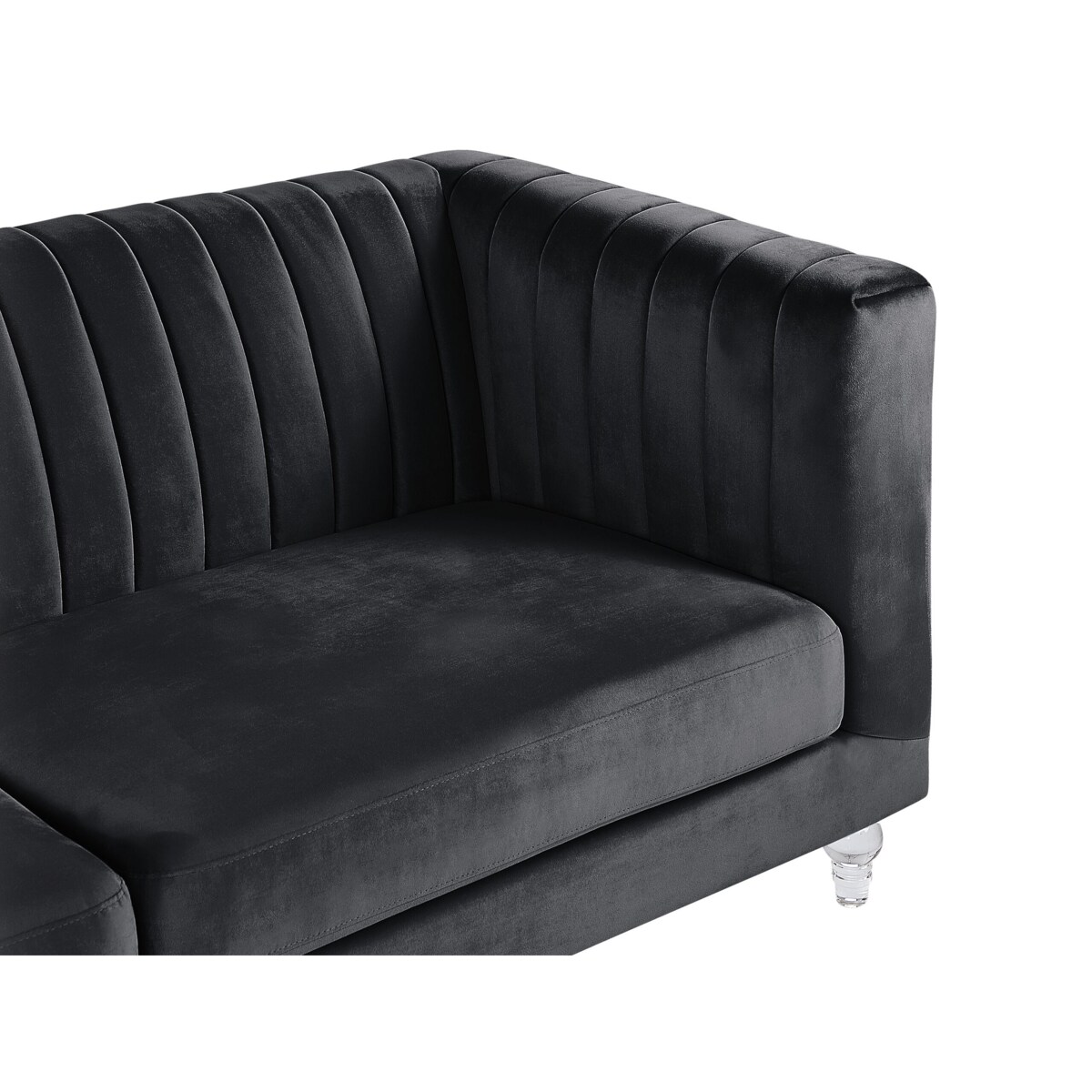 Sofa 3-osobowa welurowa czarna ARVIKA