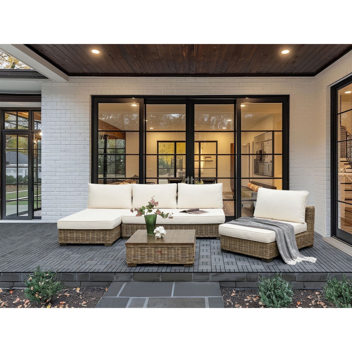 Zestaw wypoczynkowy ogrodowy VARALLO Rattan