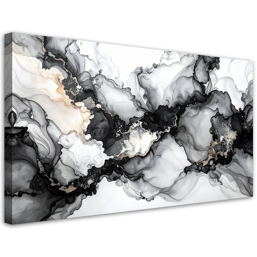 Obraz do sypialni salonu biura, Czarno Biała Abstrakcja Glamour 120x60