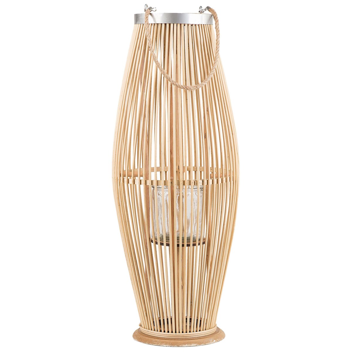 Latarnia TAHITI Drewno bambusowe 72 cm Naturalny