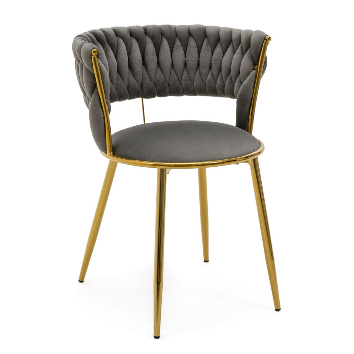 KRZESŁO TAPICEROWANE DO JADALNI SALONU WELUROWE NOWOCZESNE SZARE BAMBI