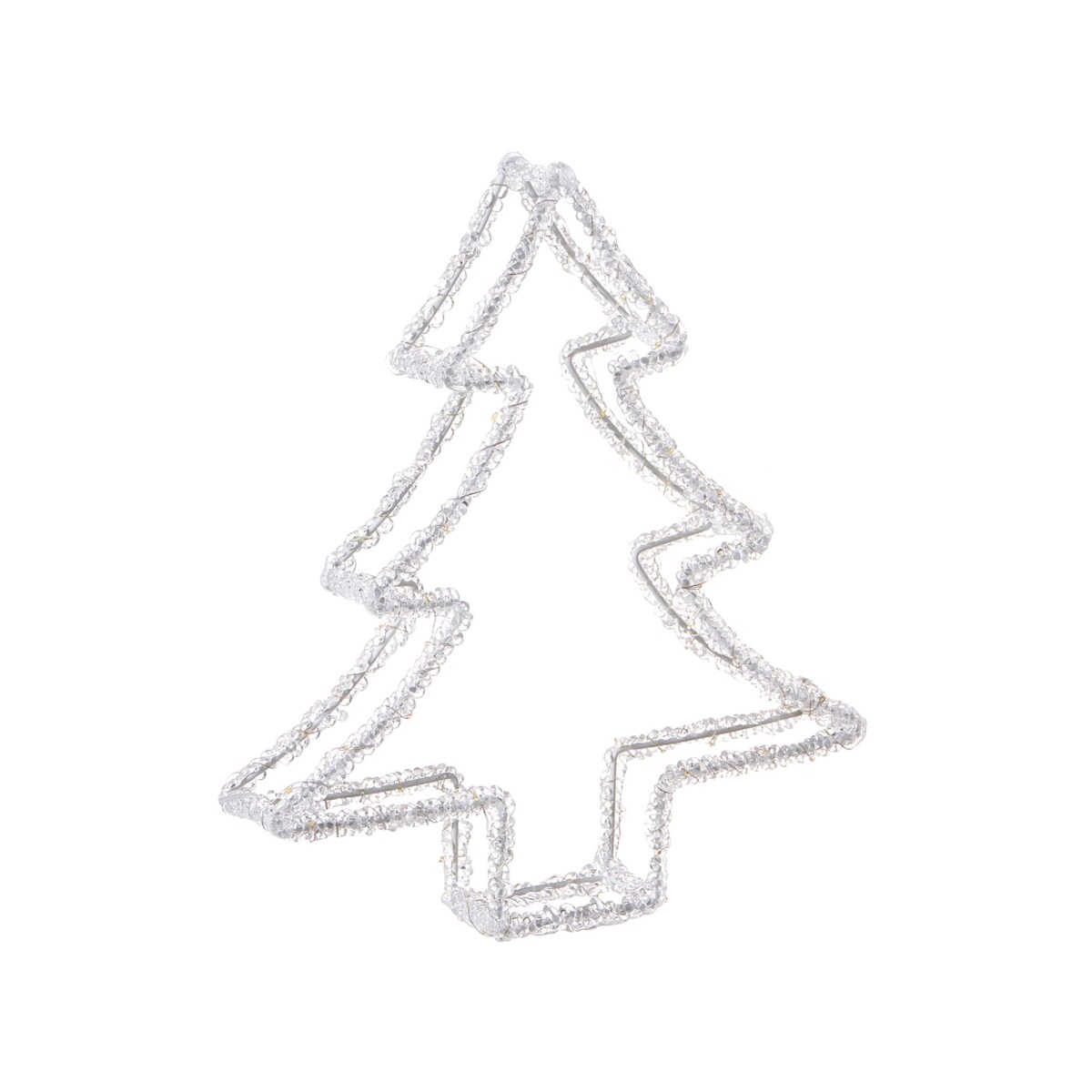 Dekoracja ogrodowa LED OLBOAN Choinka 34 cm Biały