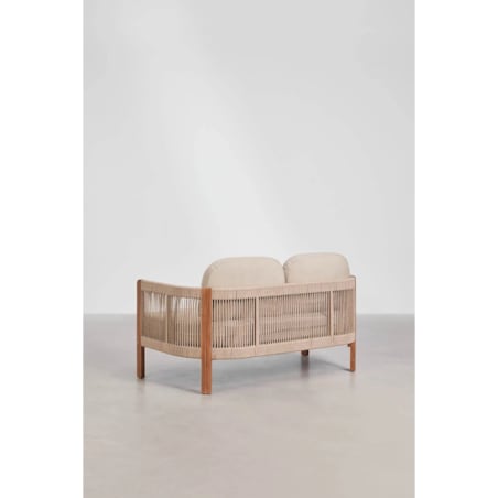 Zestaw ogrodowy: sofa 2-osobowa, 2 fotele i stolik kawowy z drewna akacjowego Serel