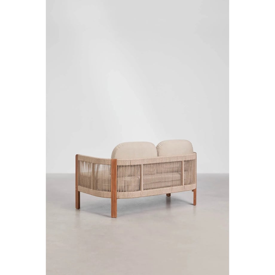 Zestaw ogrodowy: sofa 2-osobowa, 2 fotele i stolik kawowy z drewna akacjowego Serel