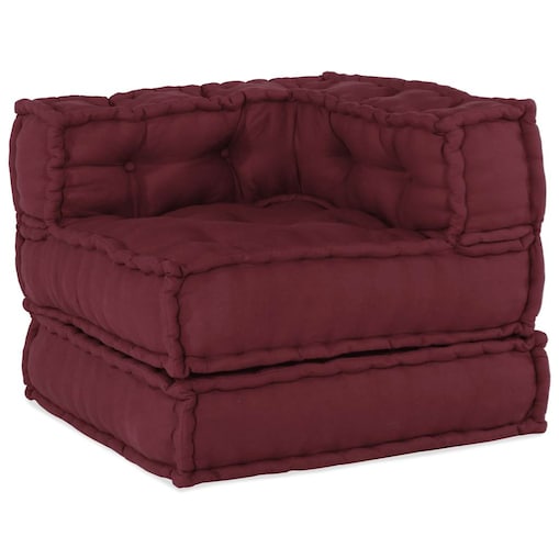 vidaXL Modułowa sofa, bordowy, 70x70x54, materiał