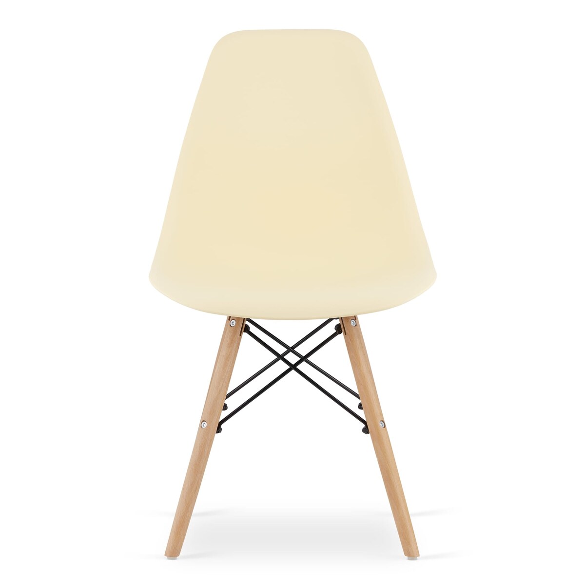 Krzesło Do Jadalni Kuchni Salonu Osaka Kremowe / Nogi Naturalne X 4
