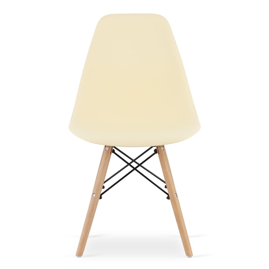 Krzesło Do Jadalni Kuchni Salonu Osaka Kremowe / Nogi Naturalne X 4