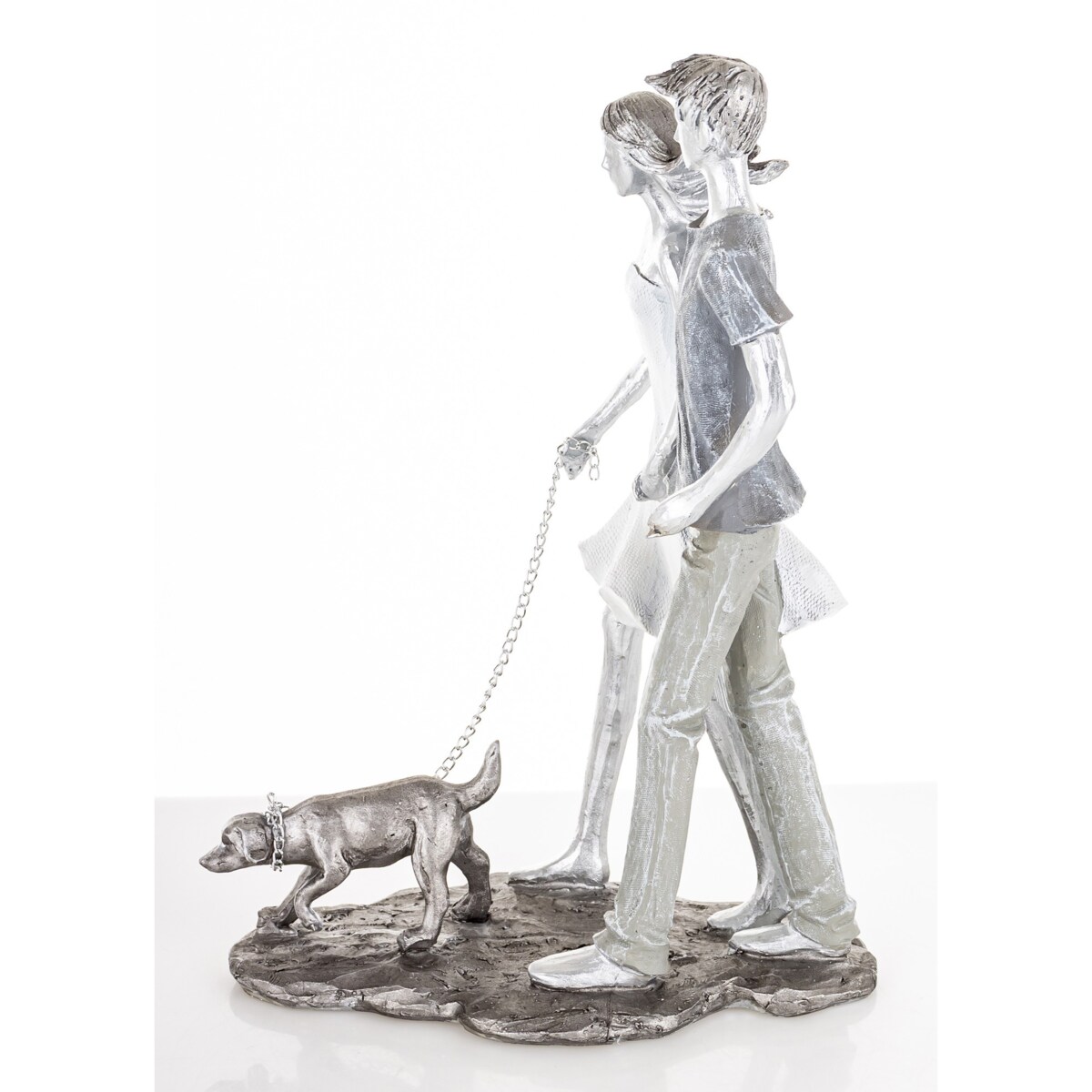 Dekoracja - figurka 26,5x10x18 cm PARA - spacer z psem