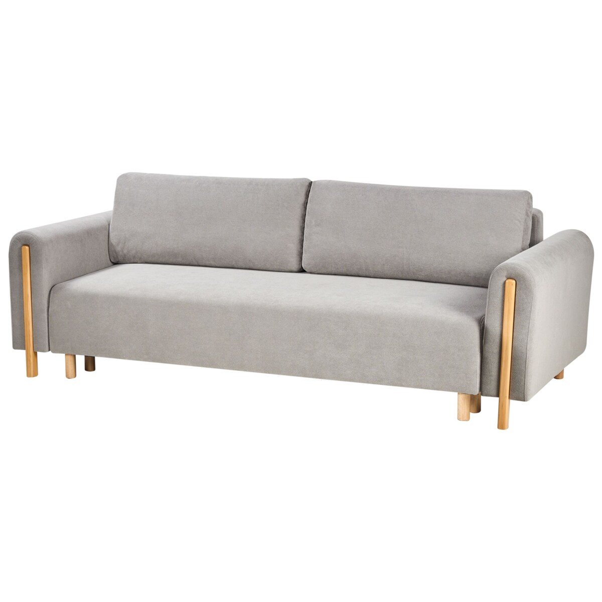 Sofa rozkładana dla 3 osób KVAM Szary ze schowkiem