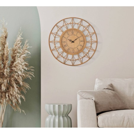 Zegar z rattanu PANAMA, Ø 76 cm