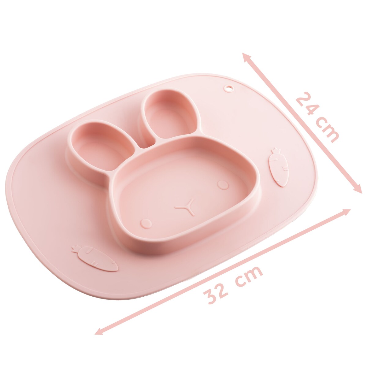 Talerzyk dla dziecka silikonowy do karmienia Królik różowy Ricokids