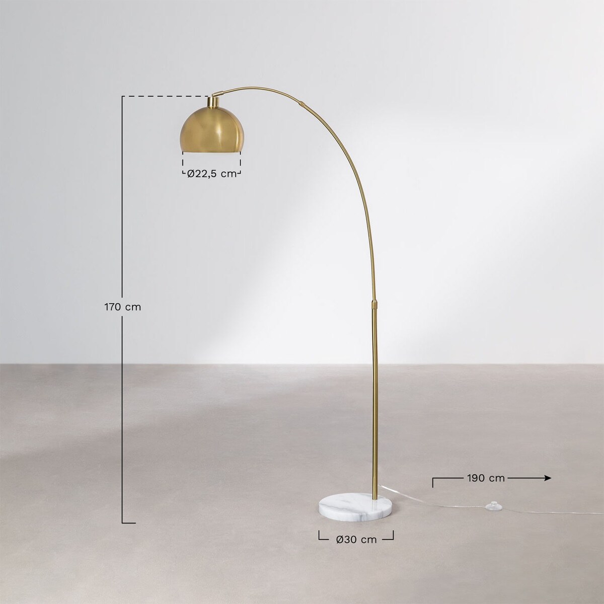 Lampa podłogowa złota Delola 170 cm