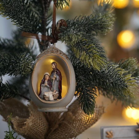 VILLA ITALIA Szopka bożonarodzeniowa LED Zawieszka 10 cm HOLY FAMILY