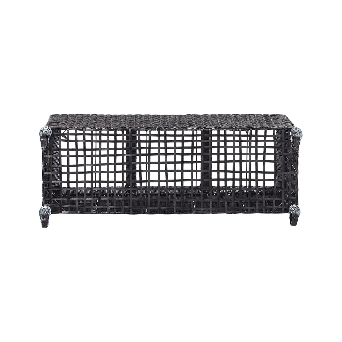 Donica na kółkach z technorattanu czarna BELLIS