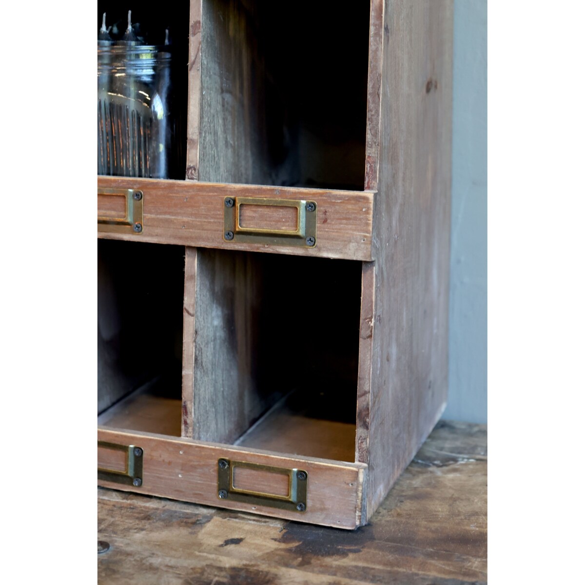 Półka drewniana aptekarska z przegródkami 120x85 cm