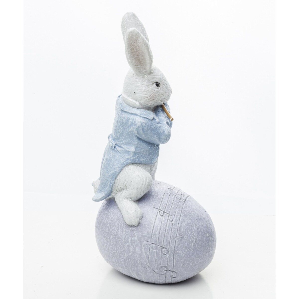 Dekoracja - królik MUZYK 18x7x9 cm FLECISTA
