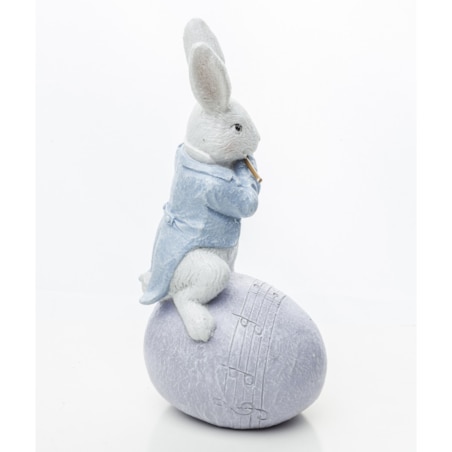 Dekoracja - królik MUZYK 18x7x9 cm FLECISTA