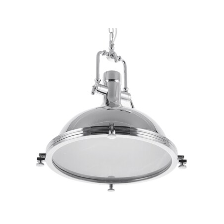 Lampa wisząca metalowa srebrna EBRON