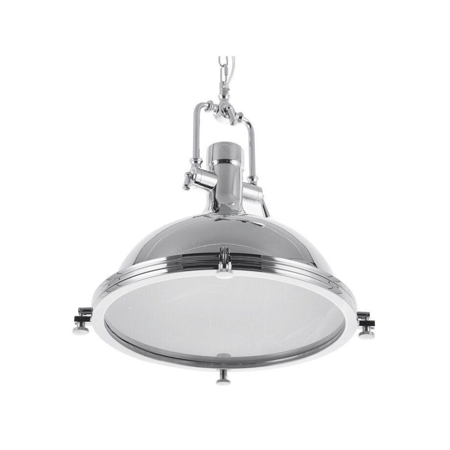 Lampa wisząca metalowa srebrna EBRON