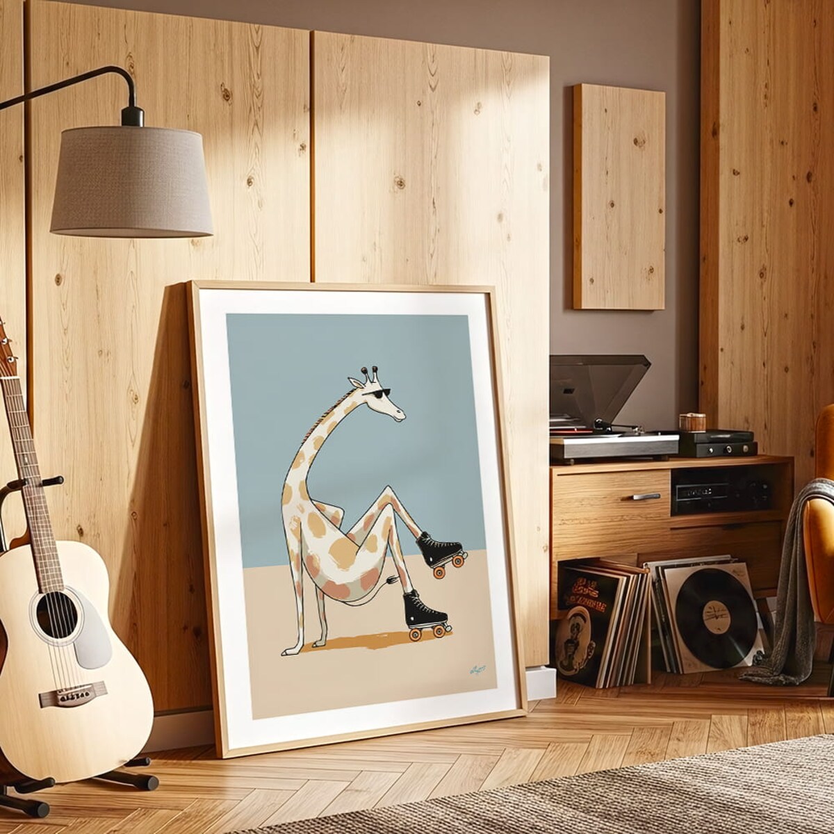 plakat skater žyrafa 70x100