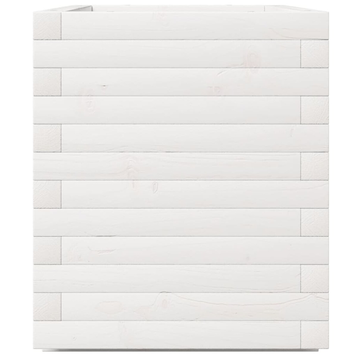 vidaXL Donica ogrodowa, biała, 70x40x49,5 cm, lite drewno sosnowe