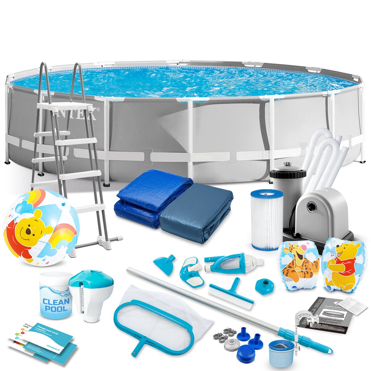 Basen stelażowy ogrodowy Intex 549x122 zestaw 21w1