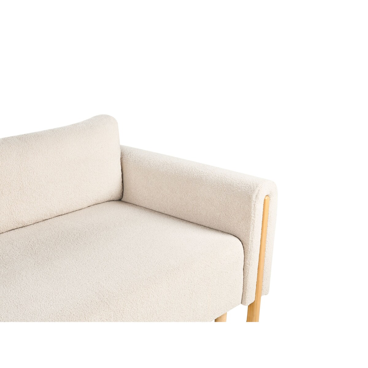 Sofa rozkładana dla 3 osób KVAM Boucle Beżowy ze schowkiem