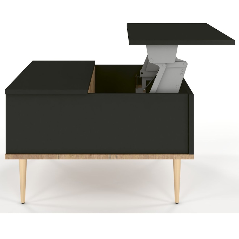 Czarny nowoczesny stolik kawowy Skandica HARMONI z otwieranym blatem