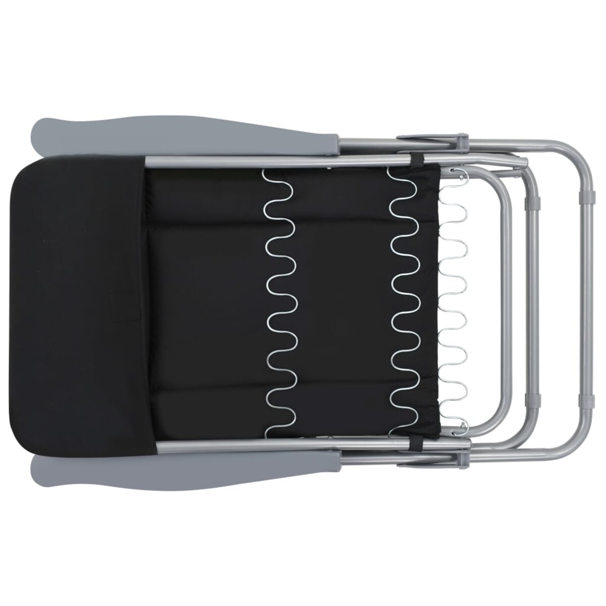 vidaXL Składane krzesła ogrodowe z poduszkami, 2 szt., czarne