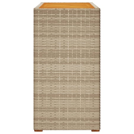 vidaXL Stolik ogrodowy z drewnianym blatem, beżowy, 100x40x75 cm