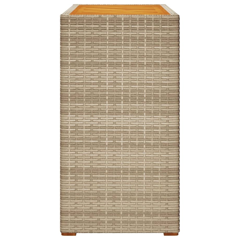 vidaXL Stolik ogrodowy z drewnianym blatem, beżowy, 100x40x75 cm