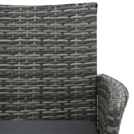vidaXL Dwuosobowa sofa ogrodowa ze stolikiem, polirattan, antracyt
