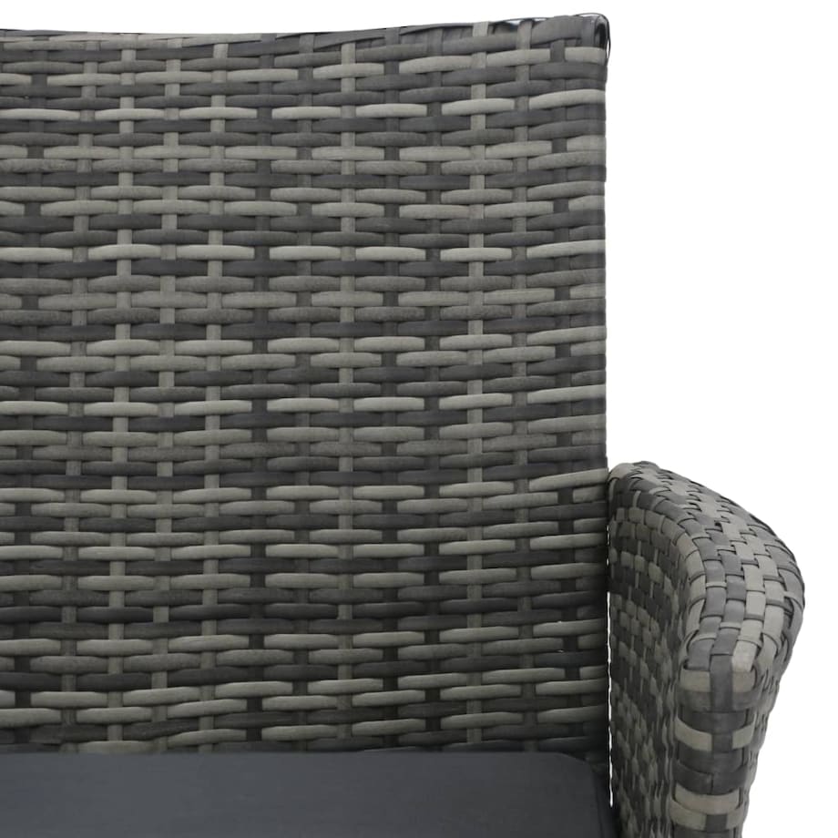 vidaXL Dwuosobowa sofa ogrodowa ze stolikiem, polirattan, antracyt